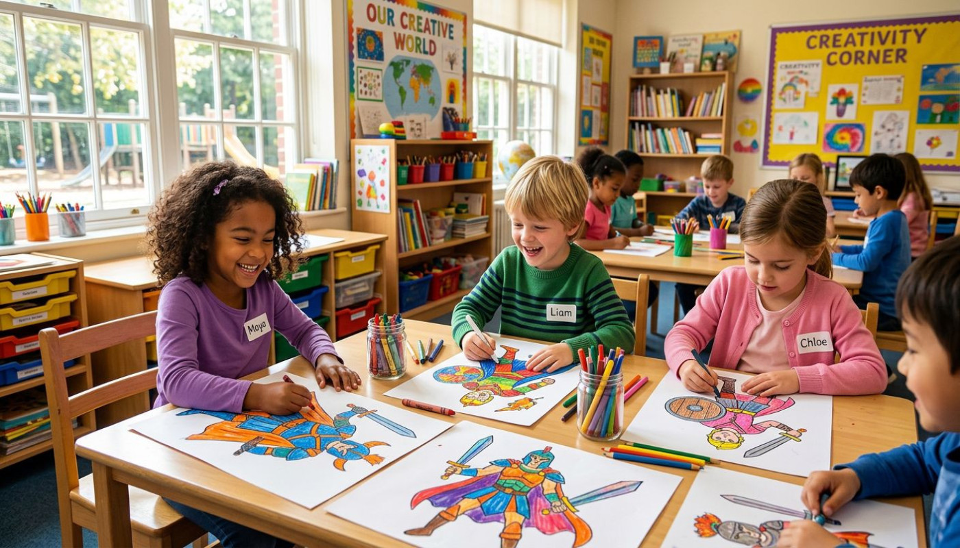 Comment stimuler la créativité des enfants avec des dessins de guerriers et aventuriers ?